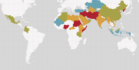 mappa persecuzioni cristiani