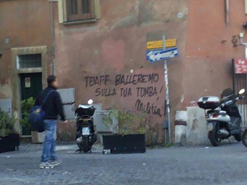 scritta contro toaff roma