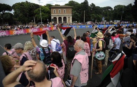 Giro d’Italia-palestinesi Roma