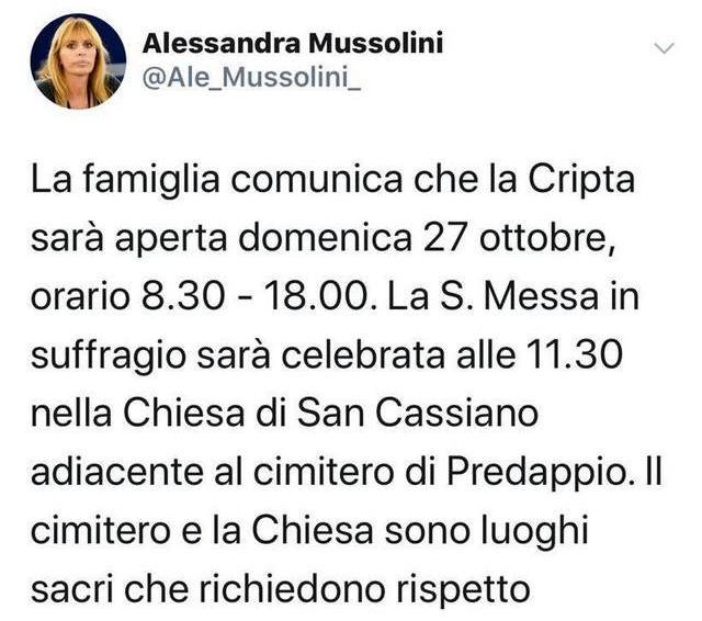 messa Mussolini Predappio