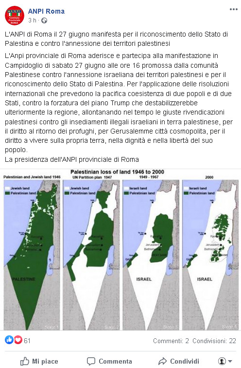 Anpi Roma palestina Israele