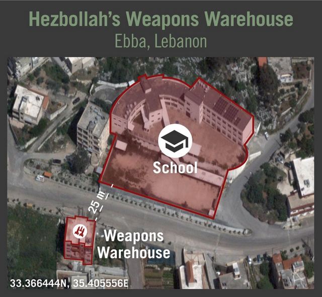 Israele, Hezbollah nasconde magazzino di armi vicino a una scuola