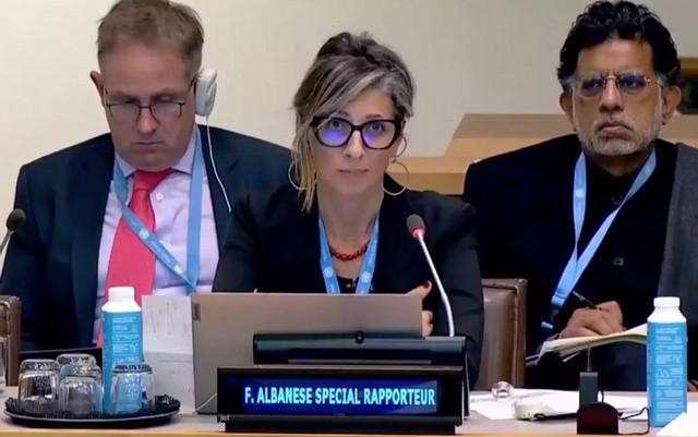 Francesca Albanese presenta il suo rapporto anti-Israele nel giorno del ricordo della Shoah